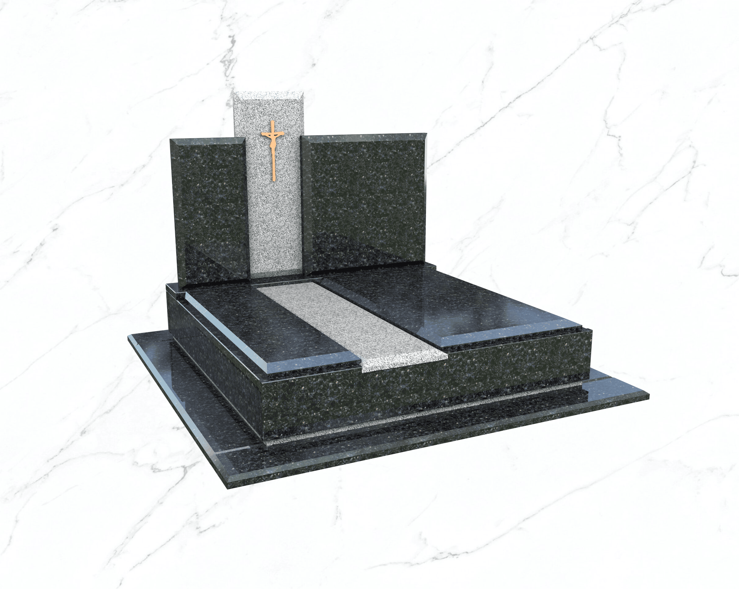 Пам'ятник подвійний гранітний №1